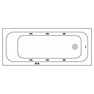 Гидромассажная ванна WHITECROSS Vibe 0105.170070.100.SOFT.GL 170x70 см Soft золото