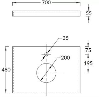 Столешница Kerama Marazzi Canaletto Про Чементо CN70.DD507020R 70 см коричневый тёмный матовый