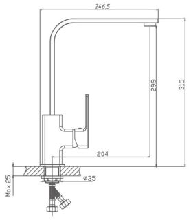 Смеситель для кухни Haiba HB70615 хром