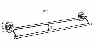 Полотенцедержатель РМС A1023 трубчатый двойной хром