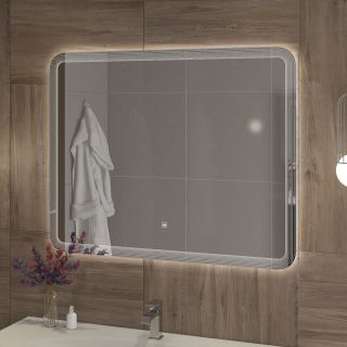 Зеркало Cezares с лазерной гравировкой, контурной подсветкой сенсорным выключателем CEZARES CZR-SPC-DUET-1000-800-LED-TCH