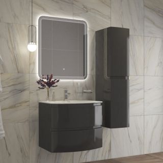 Зеркало Cezares с лазерной гравировкой, контурной подсветкой сенсорным выключателем CEZARES CZR-SPC-DUET-700-800-LED-TCH