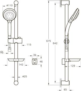 Душевой гарнитур VitrA Cozy A45682EXP