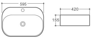 Раковина Art&Max 59см белый AM1630-A