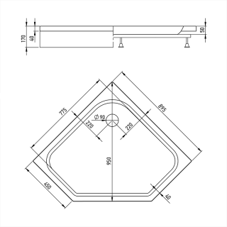 Поддон для душа Alex Baitler 90х90 ER9017V-1 Белый