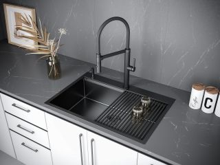 Мойка кухонная Paulmark Kroner-Pro PM707551-GM воронёная сталь