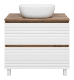 Напольная тумба под раковину Brevita Dakota DAK-07080-19/01-2Я 80см дуб Галифакс олово/белый