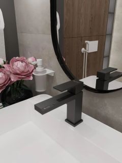 Cмеситель для раковины Knotlor KN-20/GM, оружейная сталь