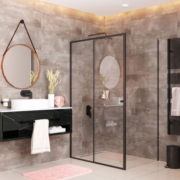 Душевой уголок Wasserkraft Dill 100x140см чёрный 61S37