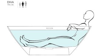 Ванна из искусственного камня Salini Diva S-Sense 102211G 178x85см белый глянцевый