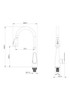 Смеситель для кухни Wonzon & Woghand WW-121E201B-BG с выдвижным изливом брашированное золото