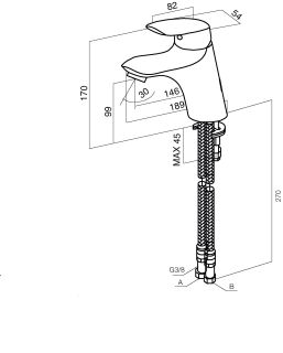 Смеситель Am.Pm Bliss L F5302164 для раковины