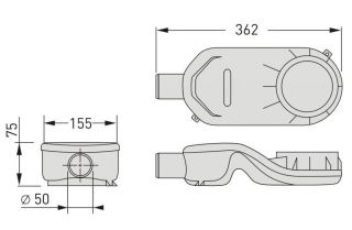 Сифон для душевого лотка Berges 099002 с повышенной ёмкостью 60 л/мин
