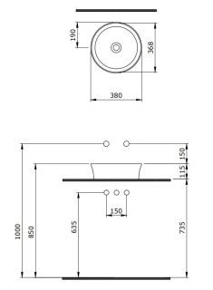 Раковина Berges EGO SL 181711 38см тёмно-синий матовый