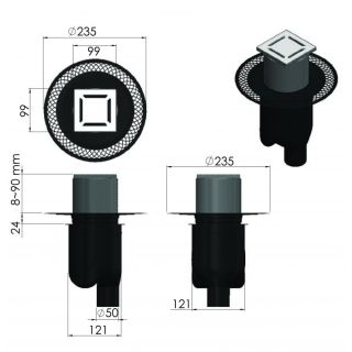 Душевой трап Berges Platz Norma 091058 10см хром глянец