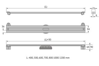 Душевой лоток Berges Super Slim Black 095054 80см чёрный матовый