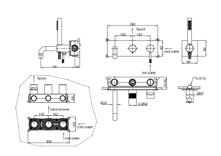 Встраиваемый смеситель для ванны Boheme Uno 464-3-MW белый матовый