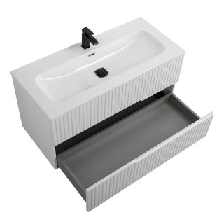 База под раковину Cezares подвесная с двумя выкатными ящиками, Bianco Lucido, 1000x457x500, DUET-N-1000-2C-SO-BL