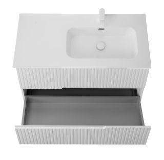 База под раковину Cezares подвесная с двумя выкатными ящиками, правосторонняя, Bianco Lucido, 1000x457x500, DUET-N-1000-2C-SO-BL-R