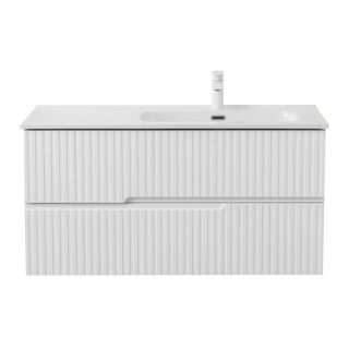 База под раковину Cezares подвесная с двумя выкатными ящиками, правосторонняя, Bianco Lucido, 1000x457x500, DUET-N-1000-2C-SO-BL-R