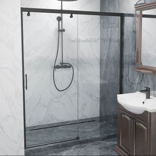 Душевая дверь в нишу GuteWetter Slide SLDGK-862 125 см, профиль черный матовый