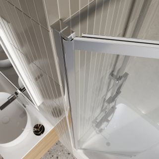 Душевая шторка на ванну BelBagno LUCE-VF-11-80/145-C-Cr хром