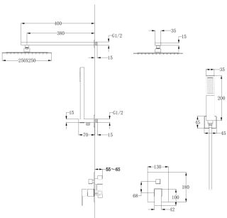 Душевая система ABBER Daheim чёрный матовый AF8219B
