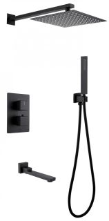 Душевая система ABBER Daheim с термостатом чёрный матовый AF8250B