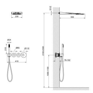 Душевой комплект Timo Saona SX-2350/03SM чёрный