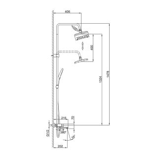 Душевая стойка Frap F24202-6 черный