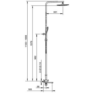Душевая стойка Gappo G2417-9 оружейная сталь