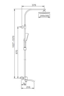 Душевая стойка Gappo G2407-50 с термостатом хром