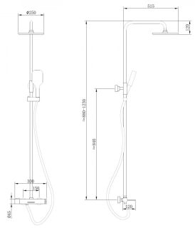 Душевая стойка ABBER Emotion AF8816G золото матовое