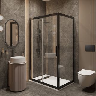 Душевой уголок STWORKI Эстерсунд 120x80 см профиль черный матовый 3GW063TTKK0 00