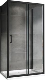 Душевой уголок ABBER Schwarzer Diamant AG30160B-S75B-S75B 160x75см чёрный