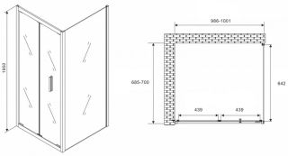 Душевой уголок ABBER Sonnenstrand 100x70см хром AG07100-S70