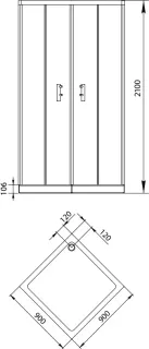 Душевой уголок Aquanet Alfa Cube NAA1142 168416 90x90 см стекло прозрачное профиль хром