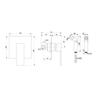 Гигиенический душ Damixa Gala 537510300 черный