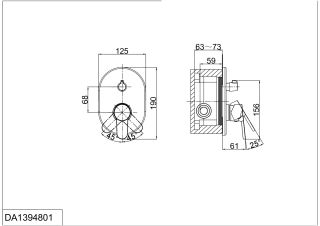 Встраиваемый смеситель для душа DQ Rhein Marx хром DA1394801