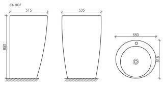 Напольная раковина Ceramica Nova Element CN1807 55см белый