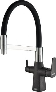 Смеситель для кухни ZORG Steel Hammer SH 818-6 BLACK CR