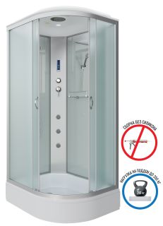 Душевая кабина Niagara NG-33084-14LF с гидромассажем 100x80см серебро/матовое