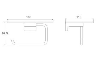 Держатель для туалетной бумаги с полочкой Rose RG1805T пепельный