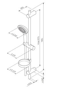 Душевой гарнитур Am.pm Spirit V2.0 F0170A000 120 мм штанга 900 мм