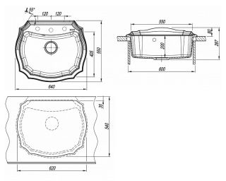 Кухонная мойка Florentina Эмилия 640 бежевый