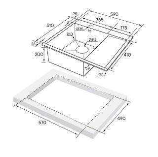 Мойка кухонная Paulmark Kroner PM225951-BGL левая брашированное золото