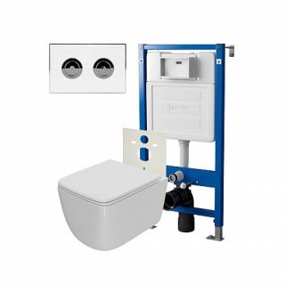 Комплект унитаза с инсталляцией Point Элемент PN48195WC с сиденьем Микролифт