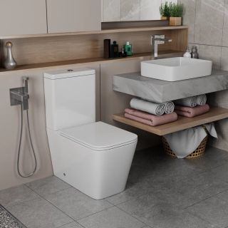 Унитаз-компакт DQ Berlin DT1437016 безободковый белый