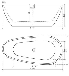 Акриловая ванна Sancos Avocado FB18 170x80см белый