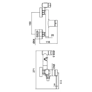 Гигиенический душ Frap F2067-6 черный